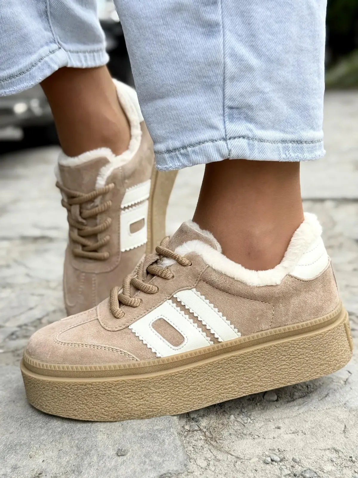 Sneakersy damskie ze skóry naturalnej