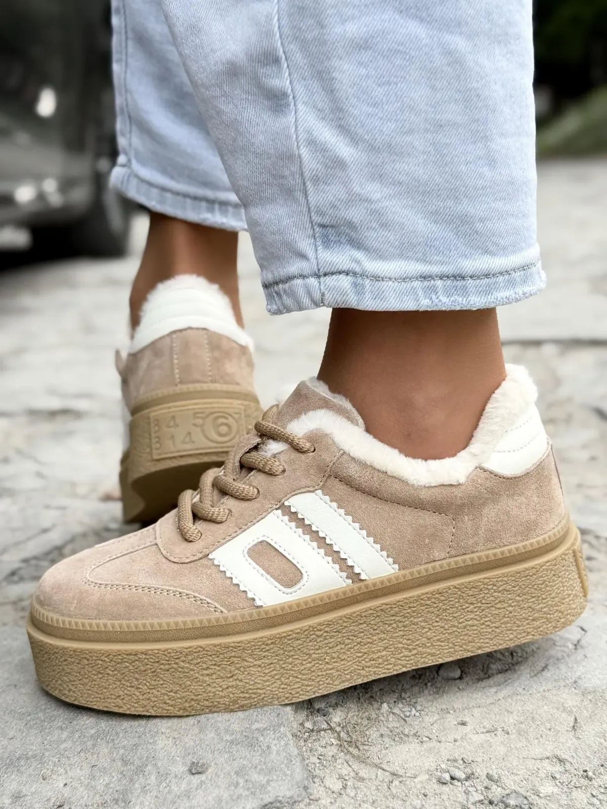 Sneakersy damskie ze skóry naturalnej