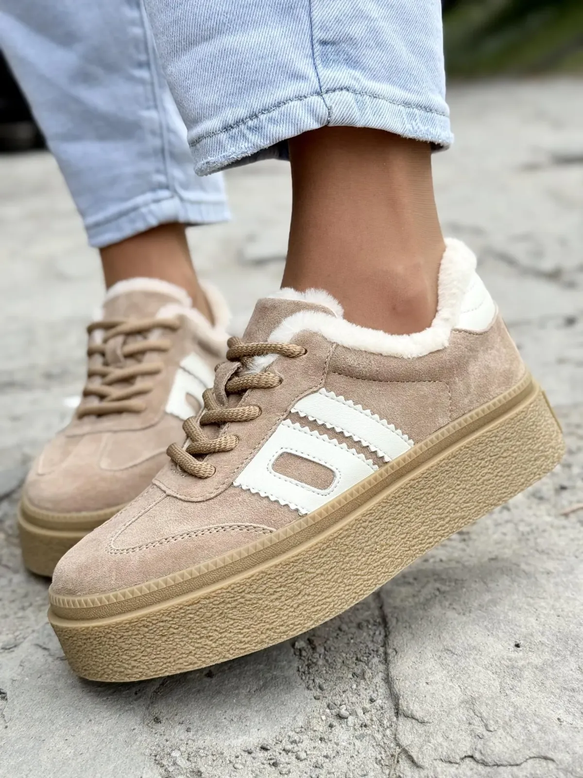 Sneakersy damskie ze skóry naturalnej