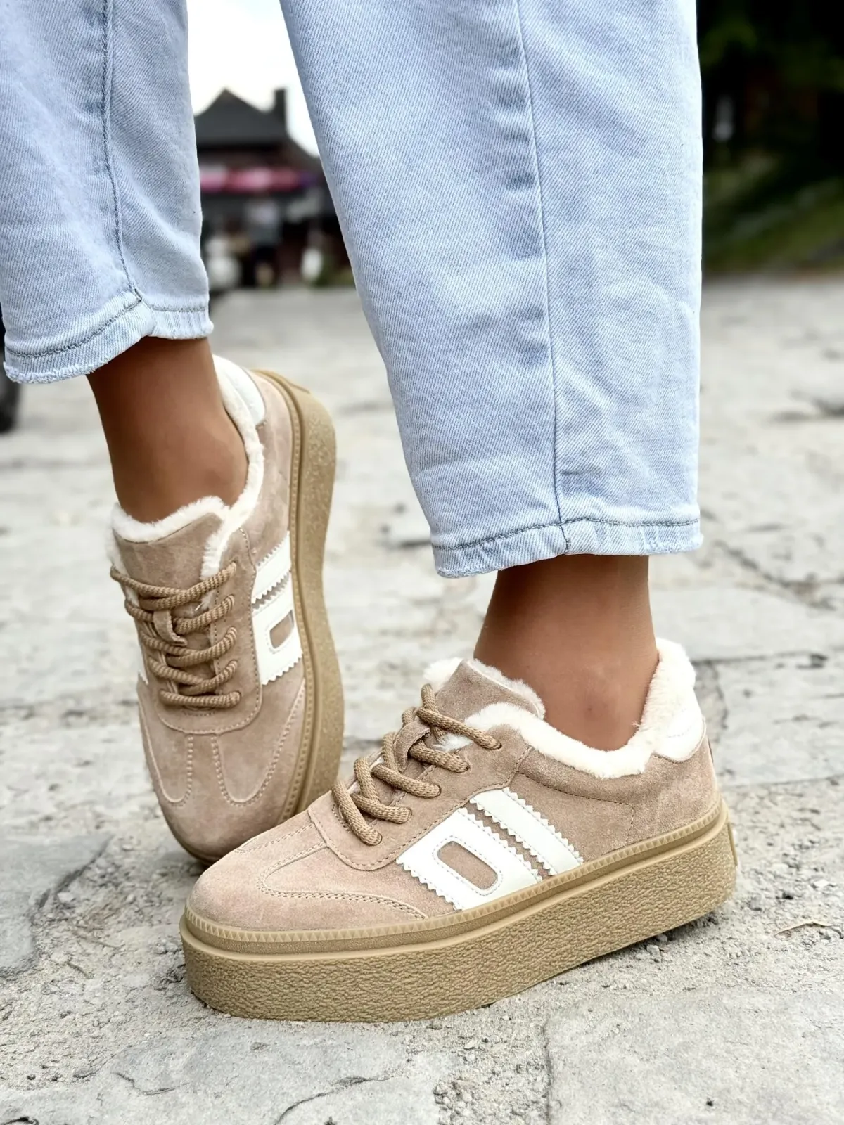 Sneakersy damskie ze skóry naturalnej