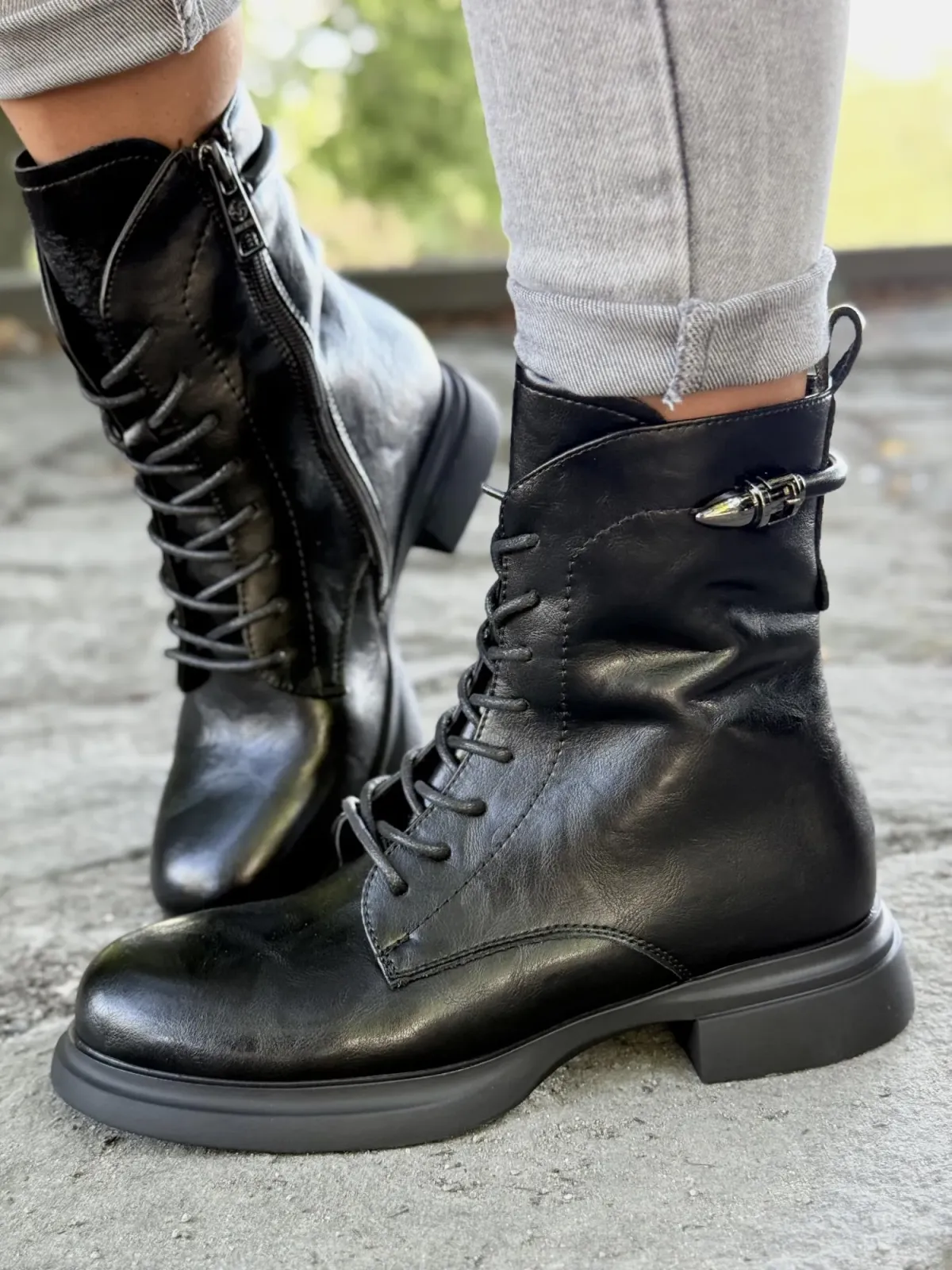 Botki damskie ze skóry naturalnej