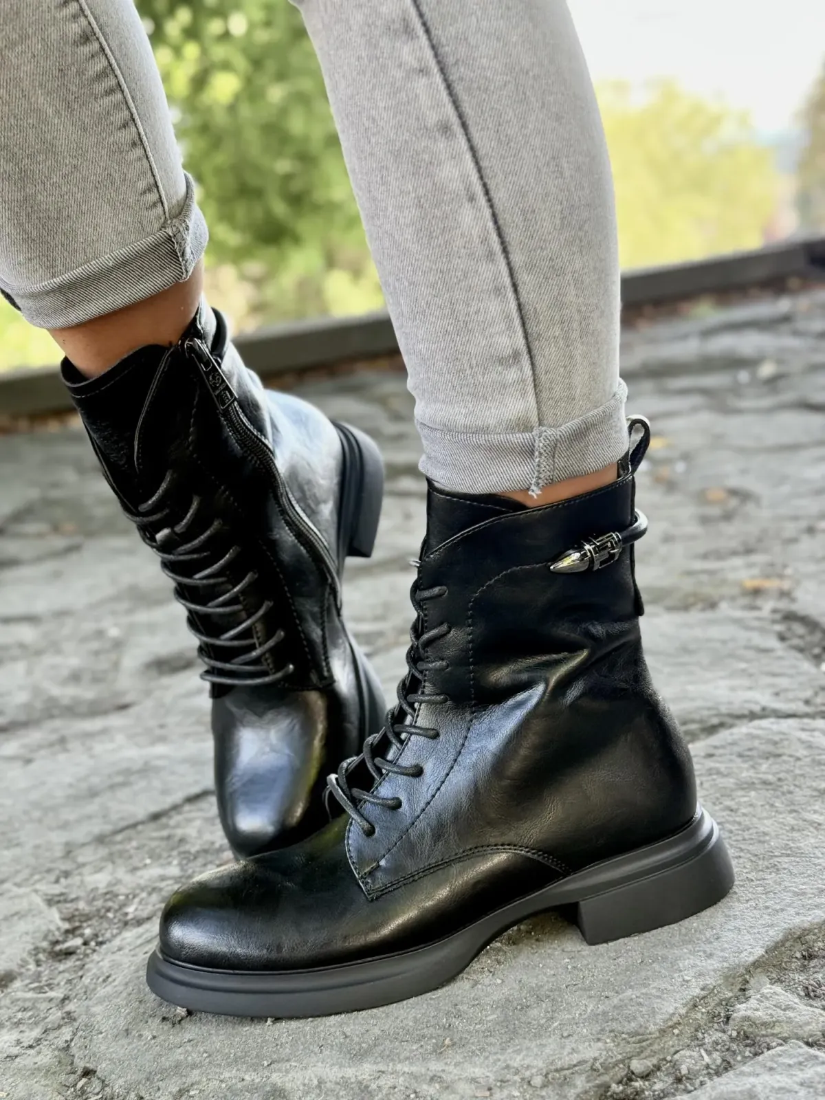 Botki damskie ze skóry naturalnej