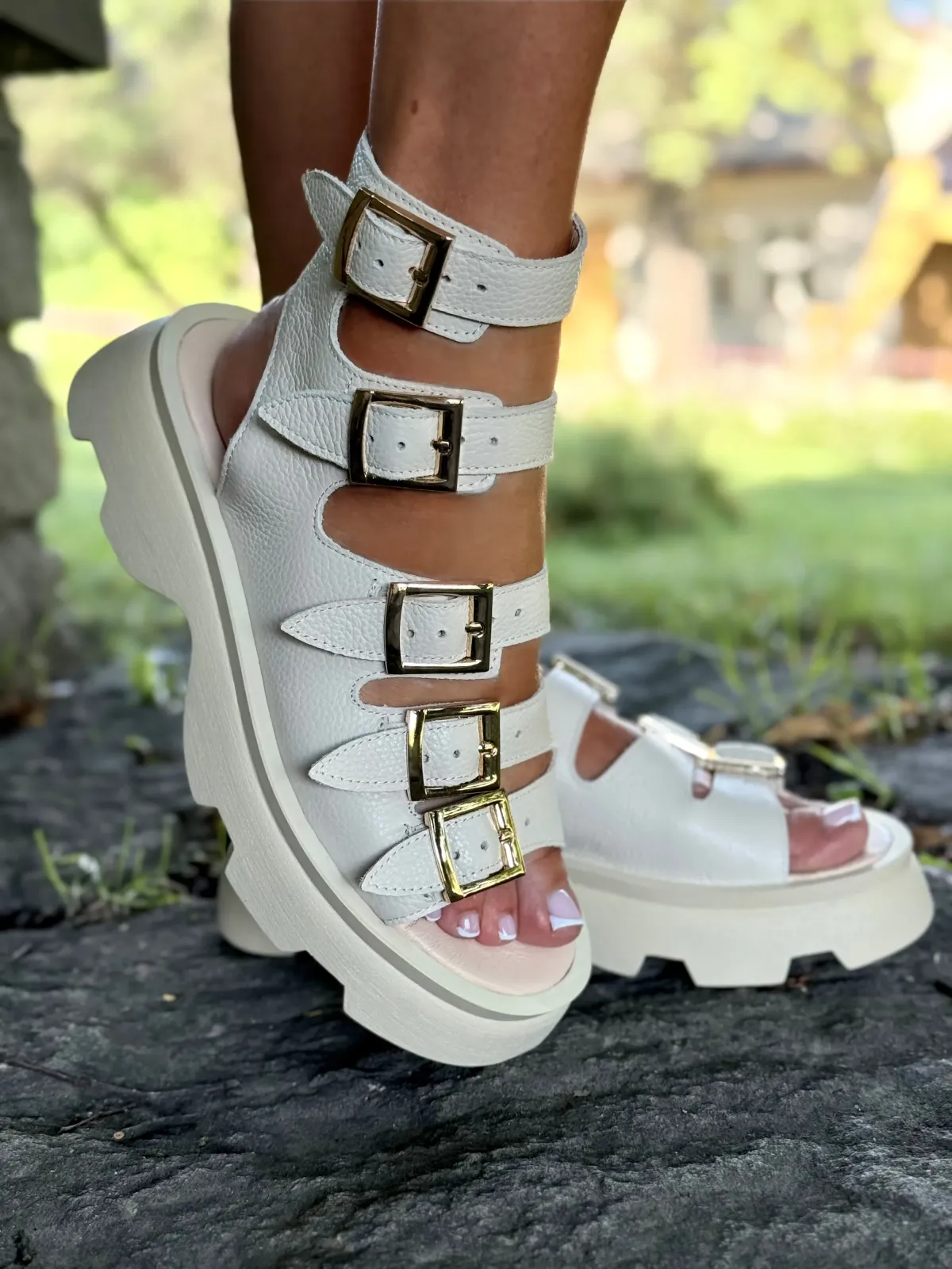 Sandały damskie OLEKSY ze skóry naturalnej polskiej produkcji