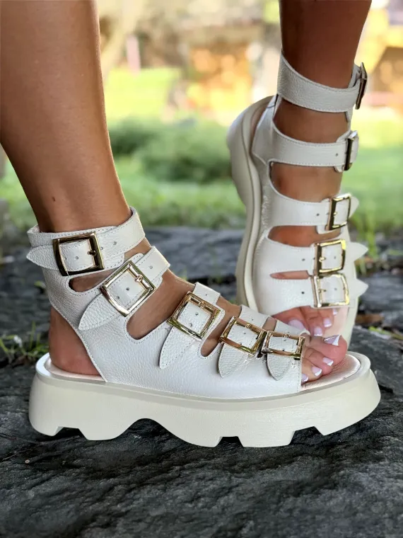 Sandały damskie OLEKSY ze skóry naturalnej polskiej produkcji