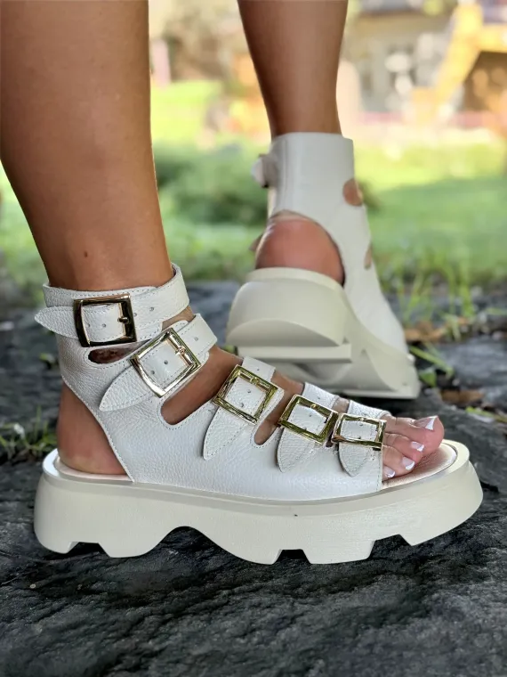 Sandały damskie OLEKSY ze skóry naturalnej polskiej produkcji