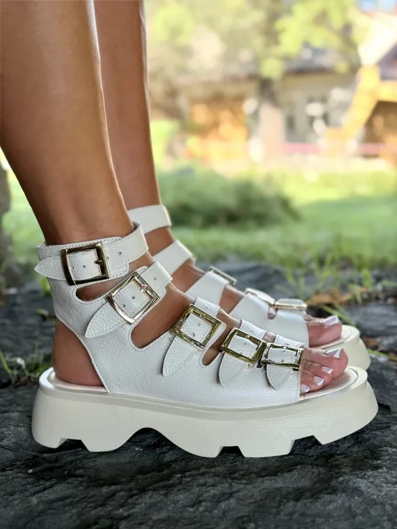 Sandały damskie OLEKSY ze skóry naturalnej polskiej produkcji