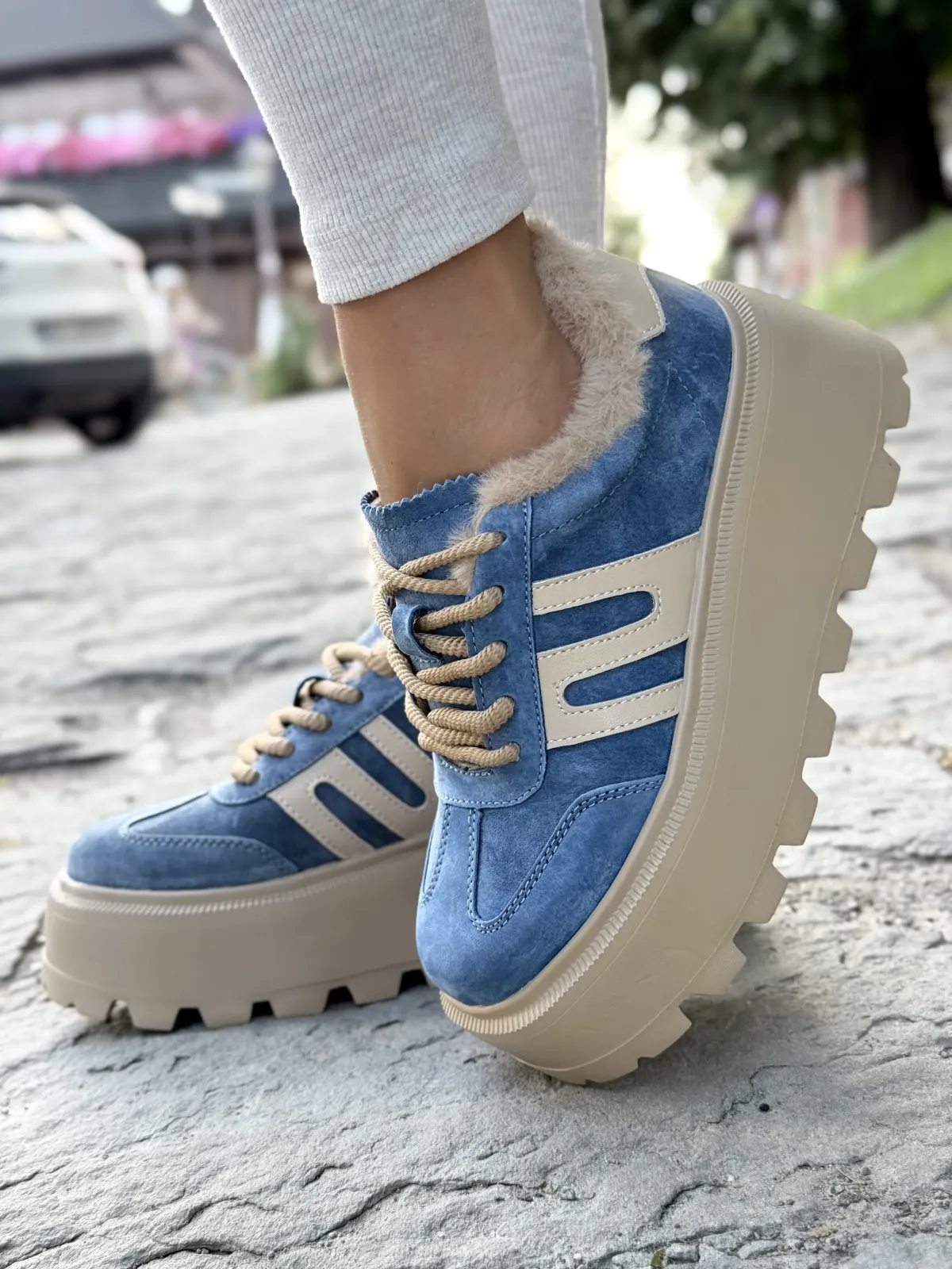 Sneakersy damskie ze skóry naturalnej