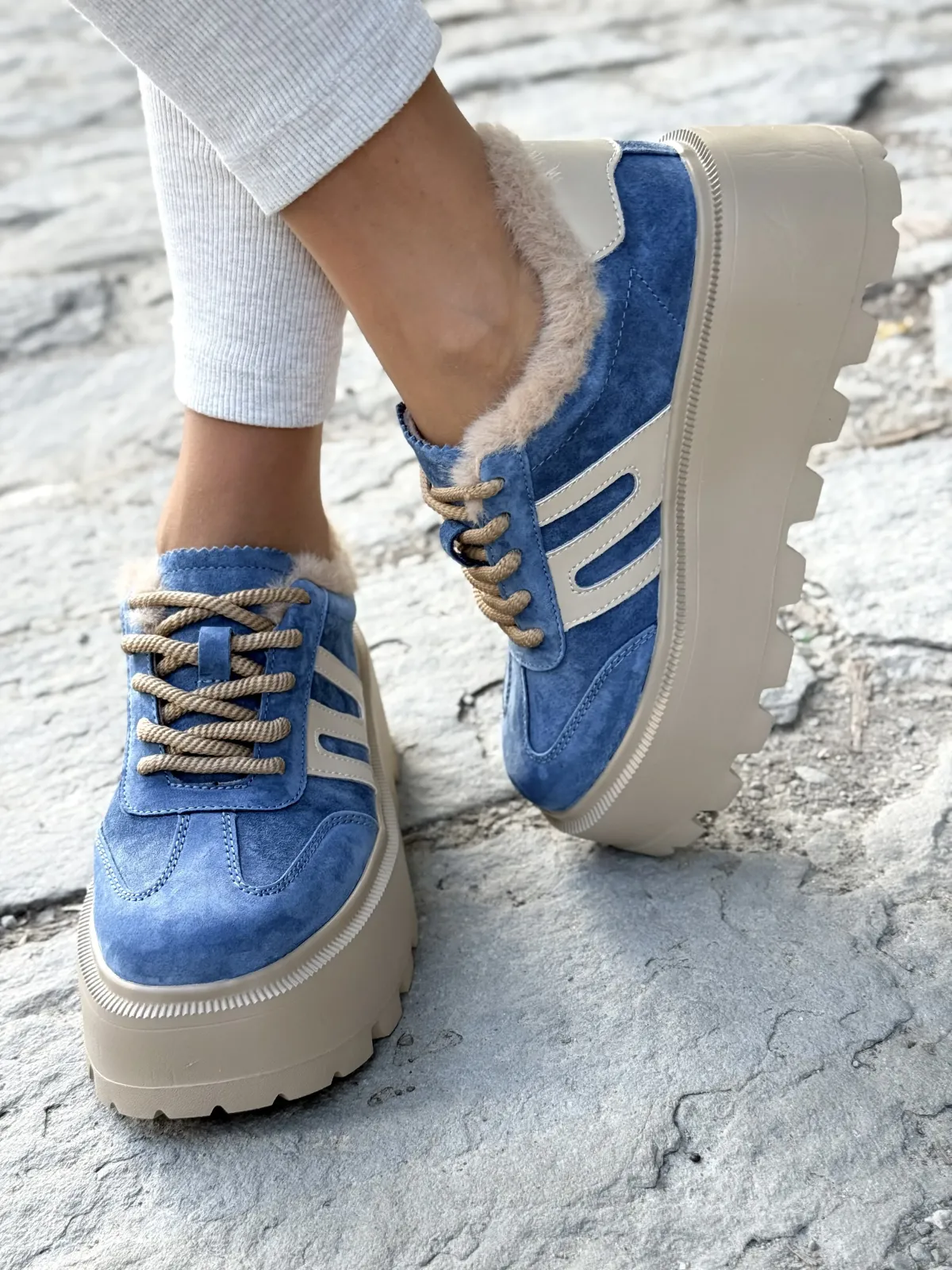 Sneakersy damskie ze skóry naturalnej