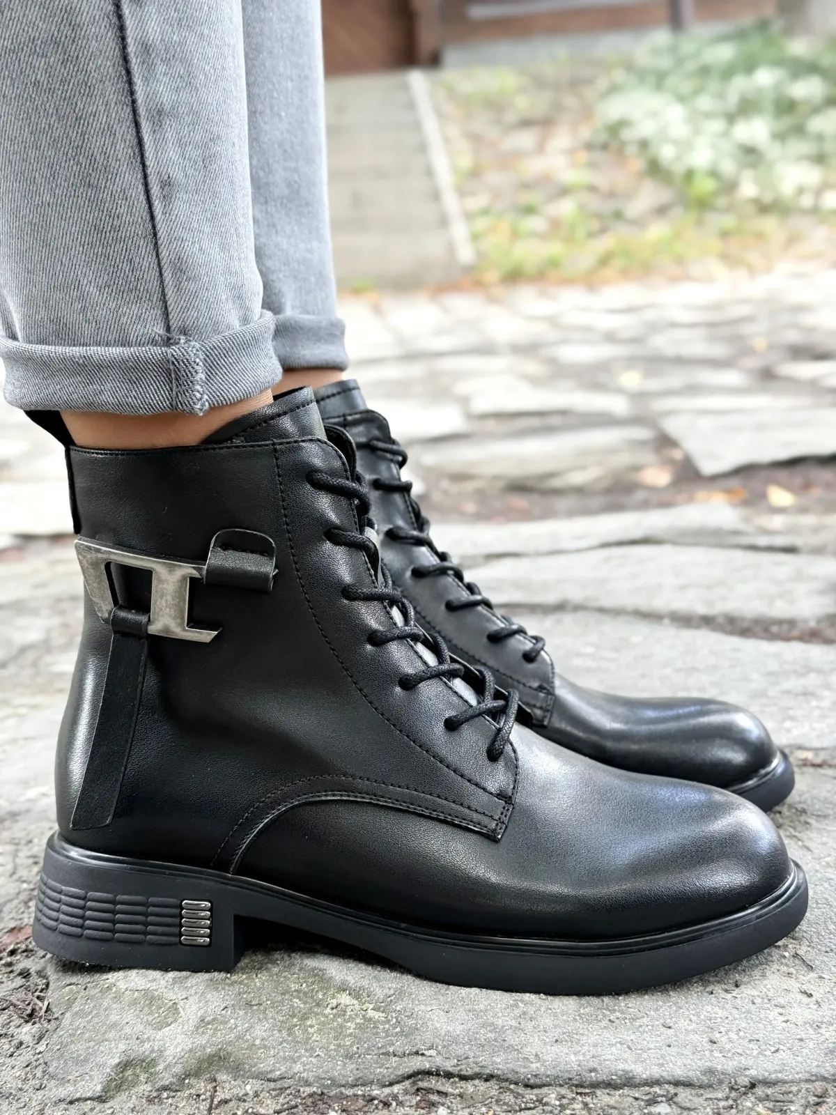 Piękne botki damskie ze skóry naturalnej