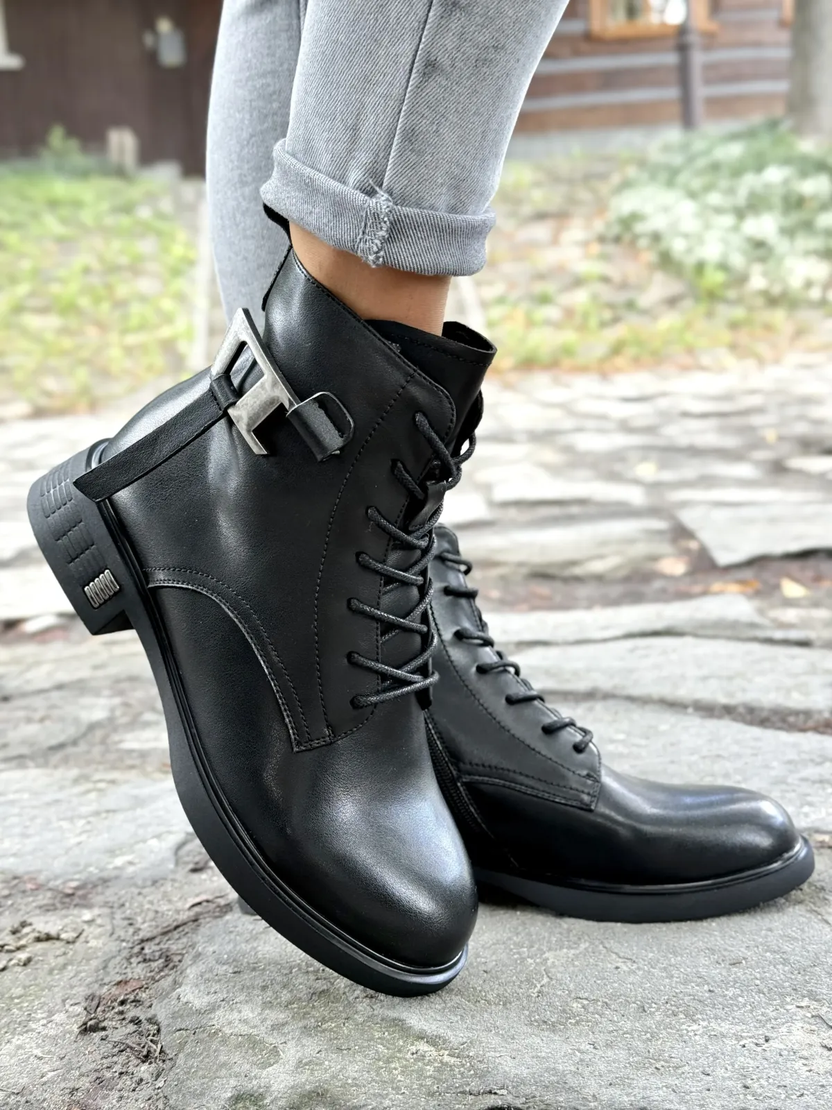 Piękne botki damskie ze skóry naturalnej