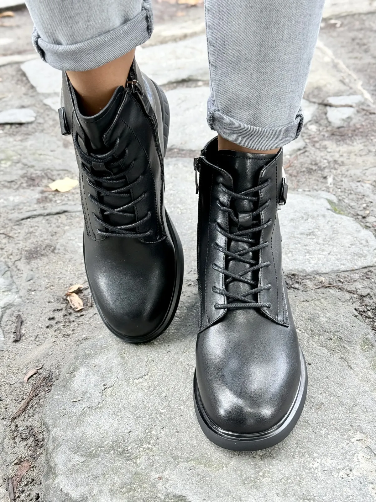 Piękne botki damskie ze skóry naturalnej