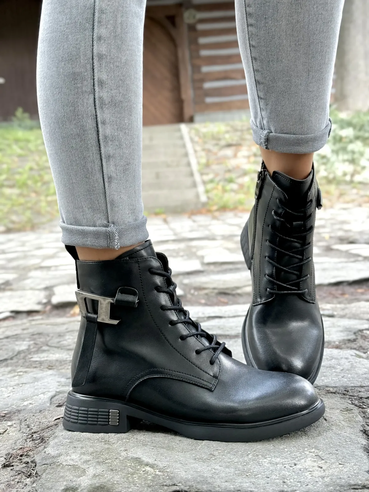 Piękne botki damskie ze skóry naturalnej