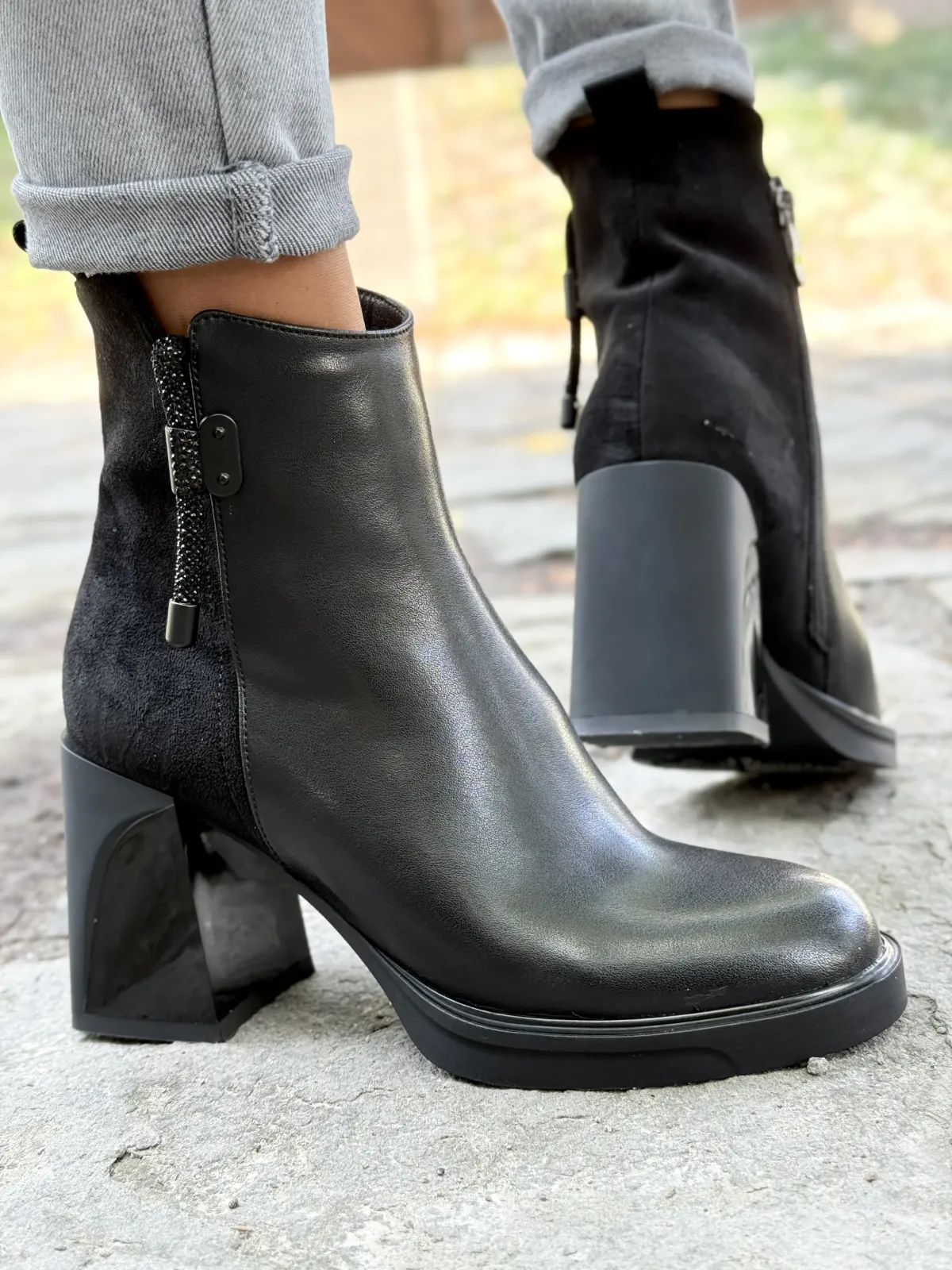 Botki damskie ze skóry naturalnej