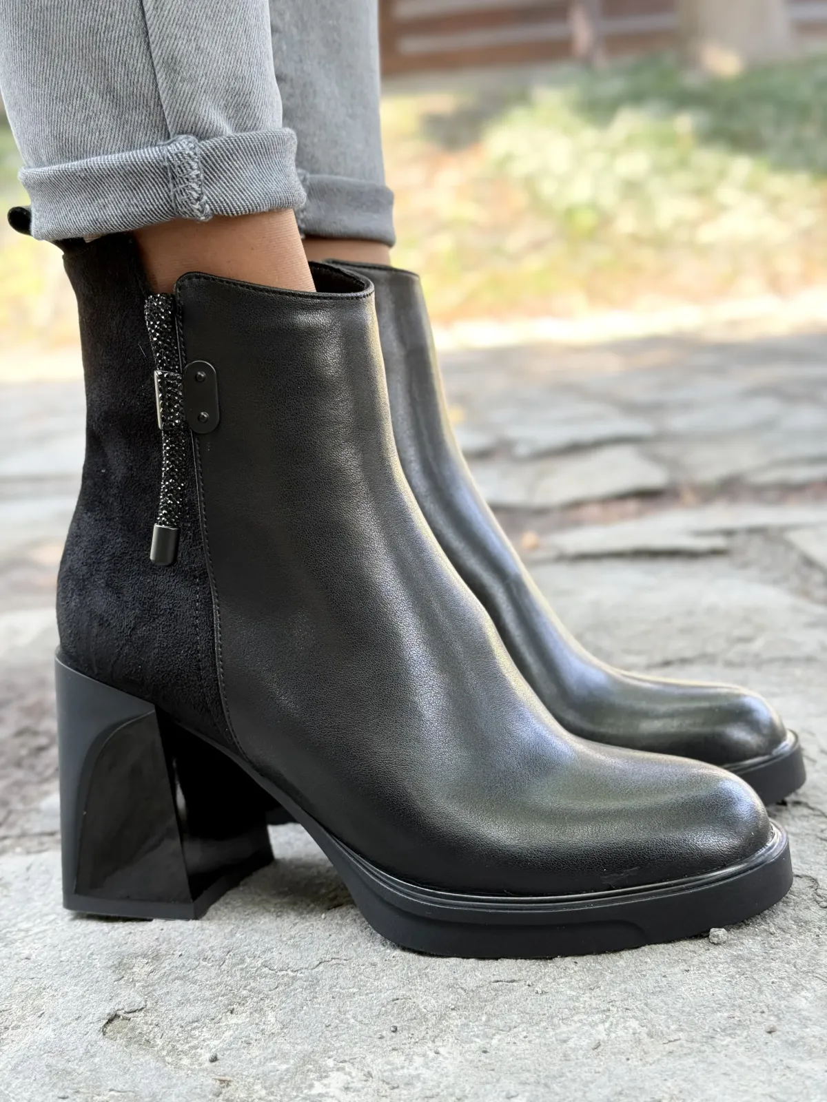 Botki damskie ze skóry naturalnej