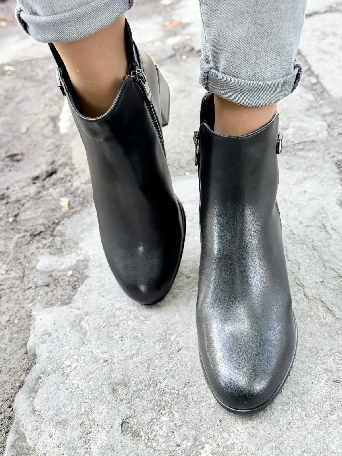 Botki damskie ze skóry naturalnej