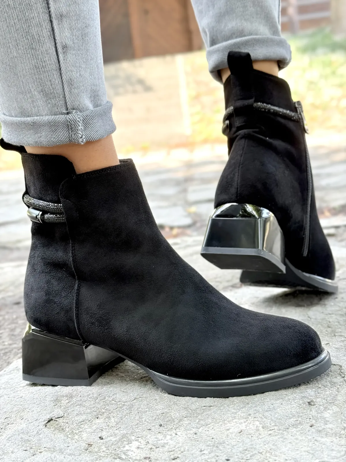 Piękne botki damskie ze skóry naturalnej