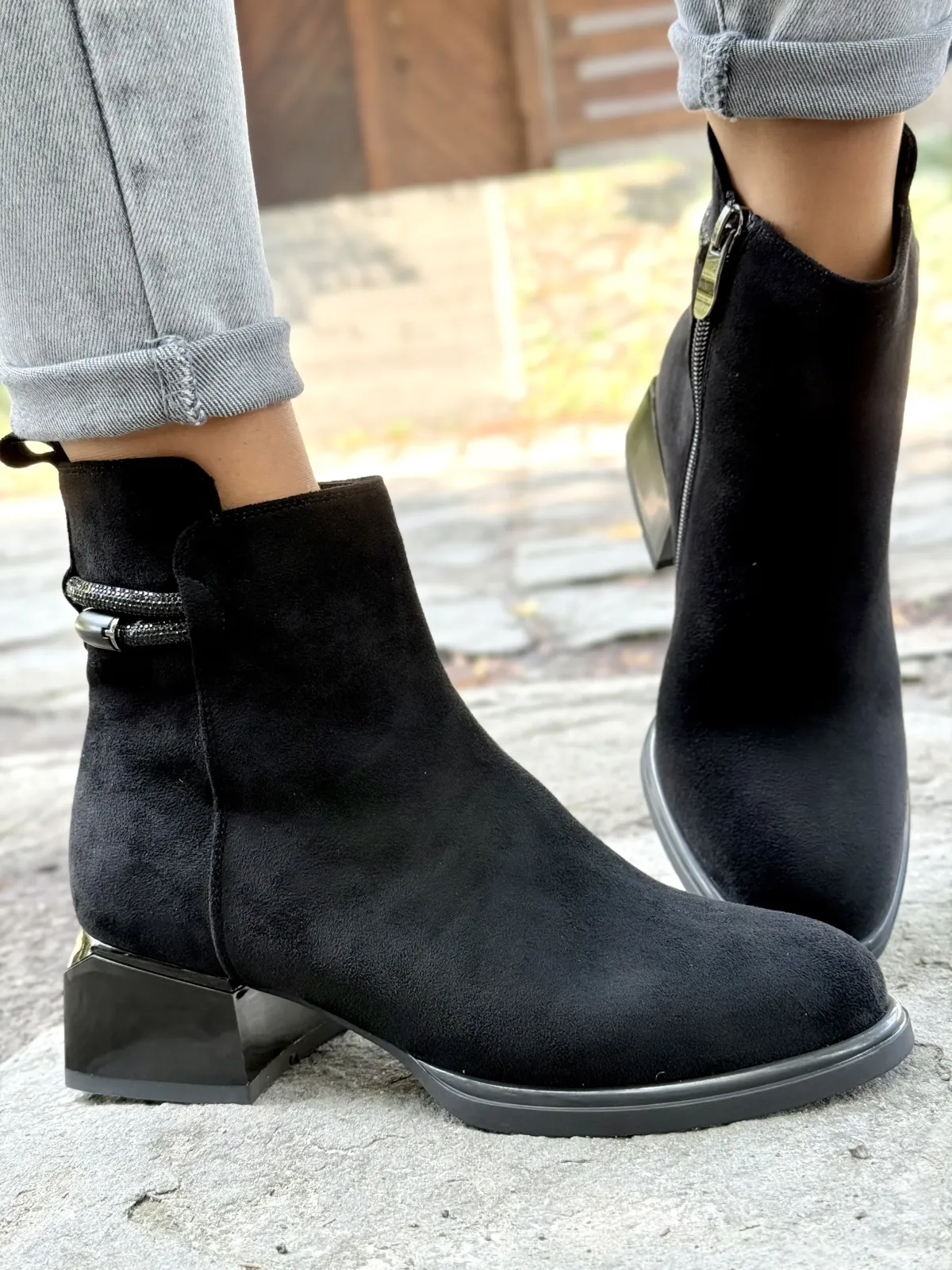 Piękne botki damskie ze skóry naturalnej