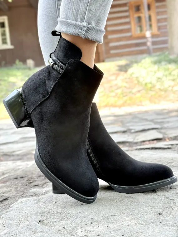 Piękne botki damskie ze skóry naturalnej