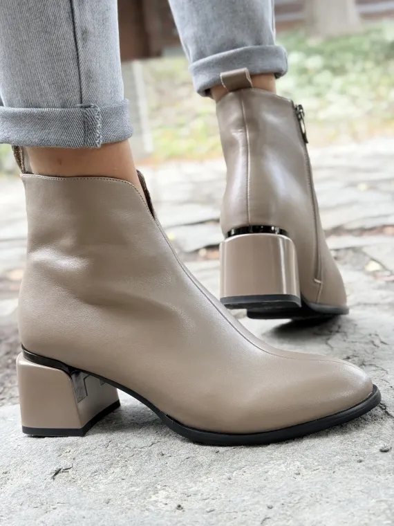 Eleganckie Botki ze 100% Skóry Naturalnej