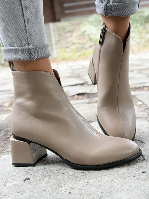 Eleganckie Botki ze 100% Skóry Naturalnej