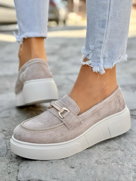 Mokasyny damskie ze skóry naturalnej