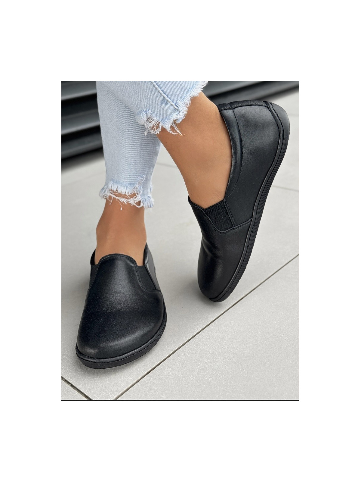 Mokasyny damskie BAREFOOT OLEKSY ze skóry naturalnej Polskiej produkcji