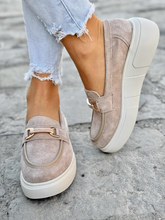 Mokasyny damskie ze skóry naturalnej