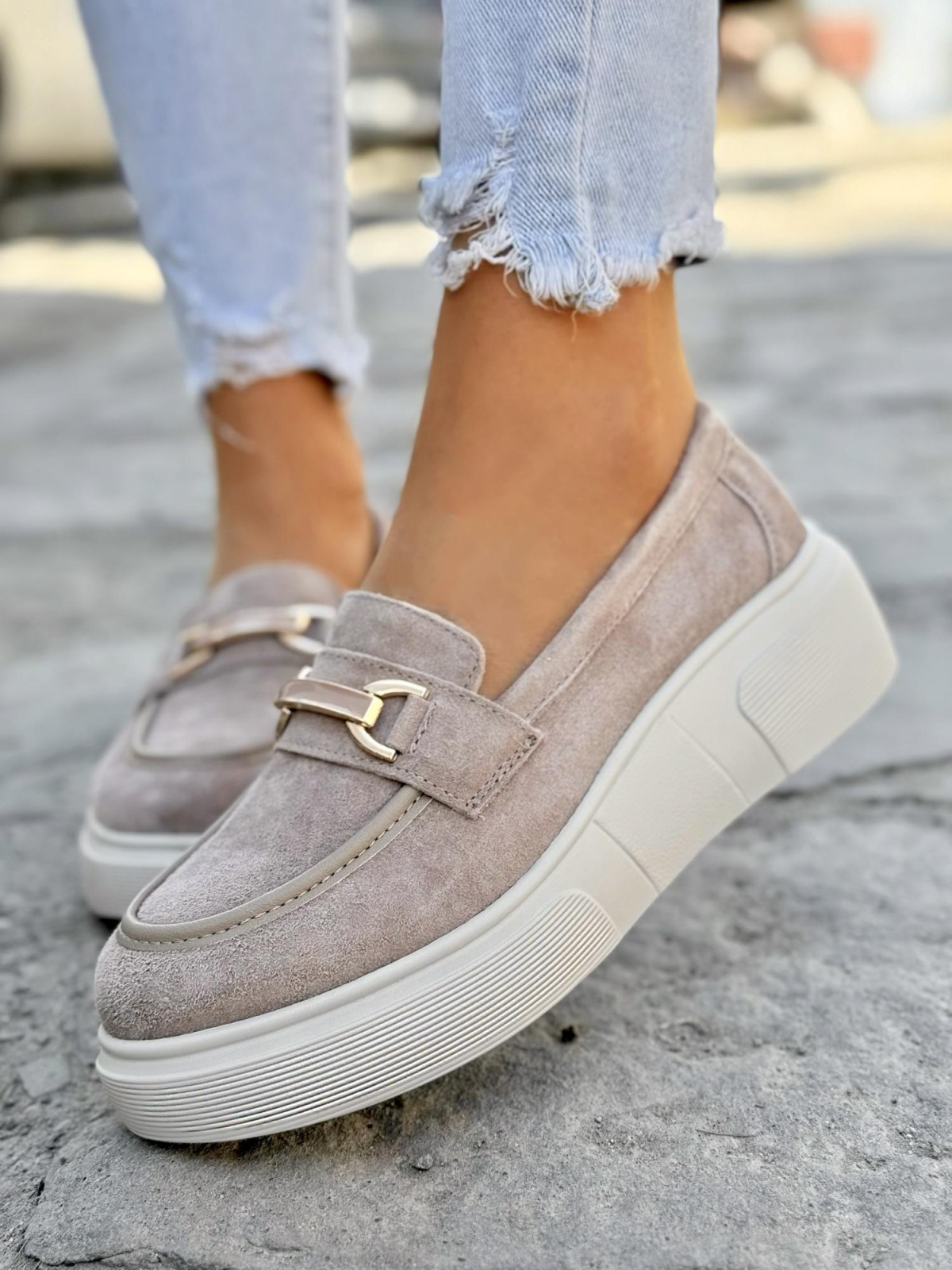 Mokasyny damskie ze skóry naturalnej