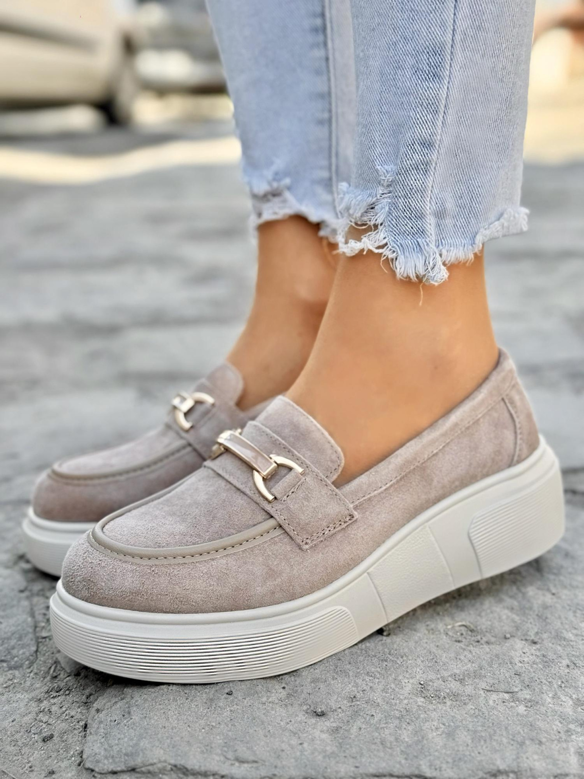 Mokasyny damskie ze skóry naturalnej