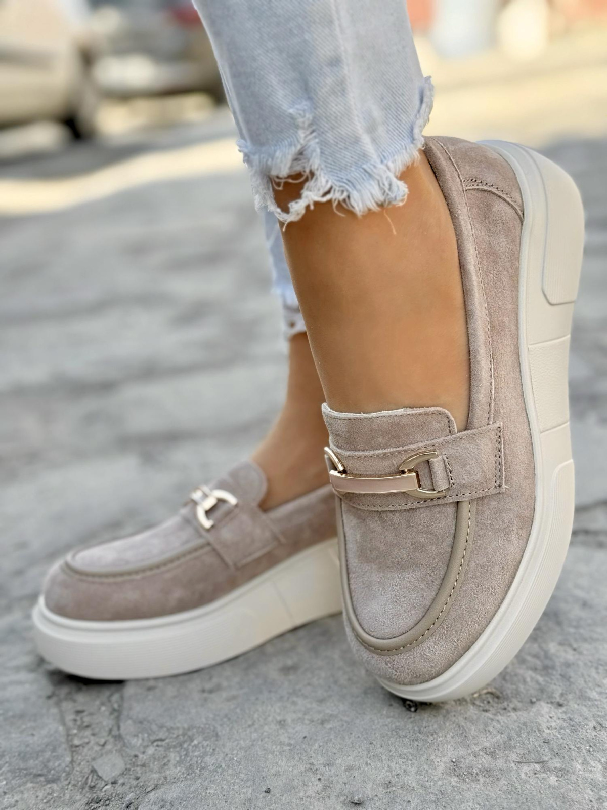 Mokasyny damskie ze skóry naturalnej