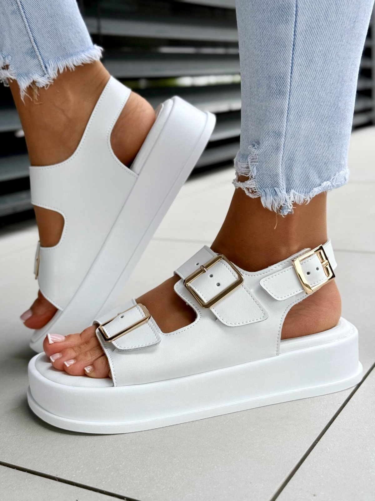 Sandałki damskie OLEKSY ze skóry naturalnej Polskiej produkcji