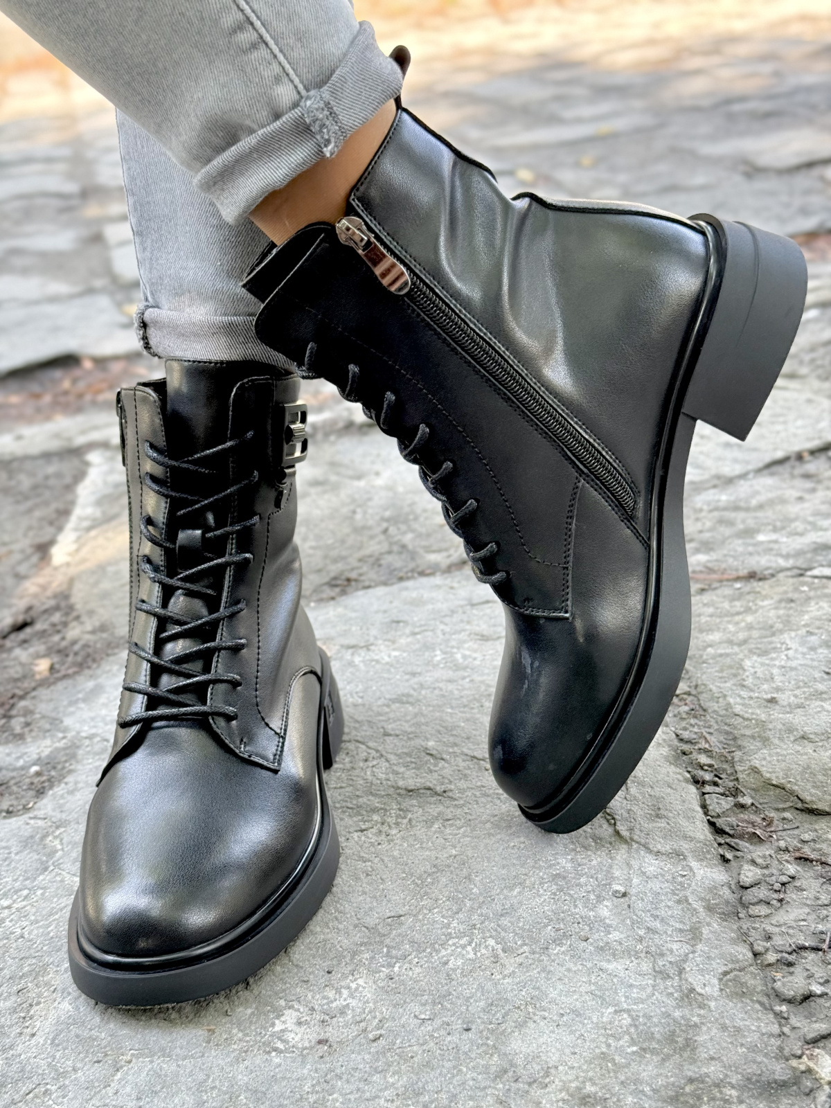 Botki ze 100% Naturalnej Skóry