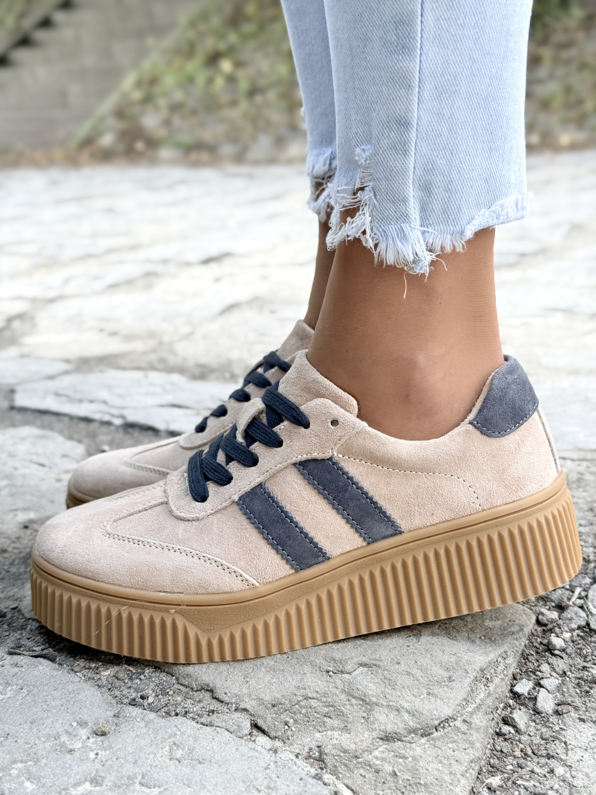 Stylowe Sneakersy Damskie ze Skóry Naturalnej