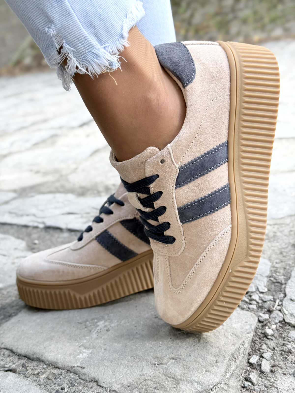 Stylowe Sneakersy Damskie ze Skóry Naturalnej