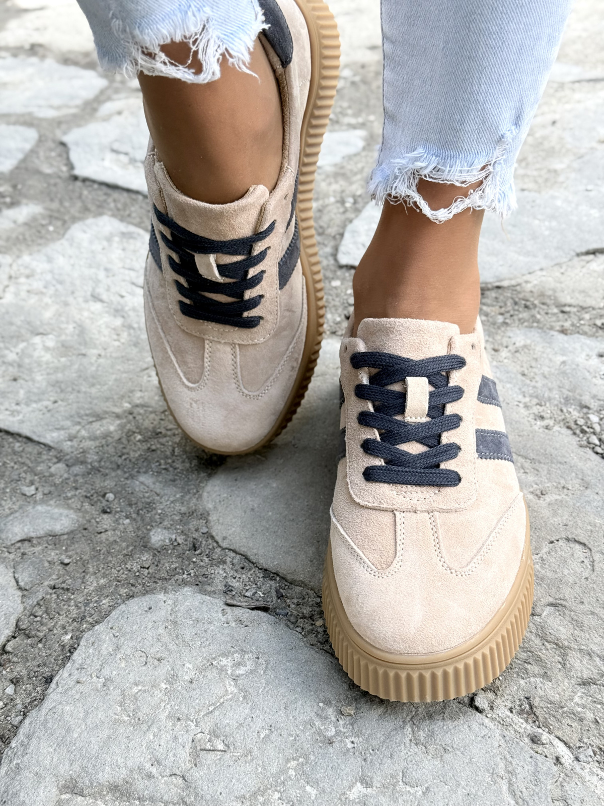 Stylowe Sneakersy Damskie ze Skóry Naturalnej