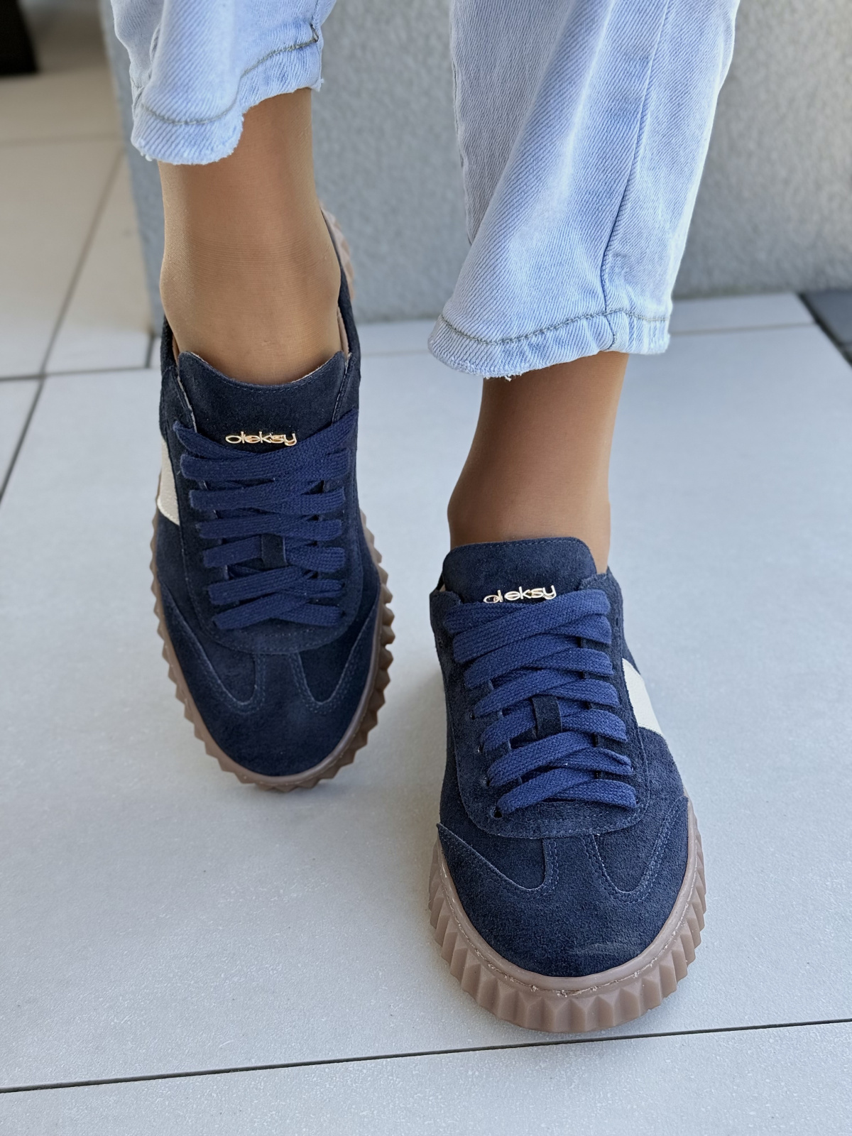 Sneakersy OLEKSY z naturalnej skóry | Made in Poland