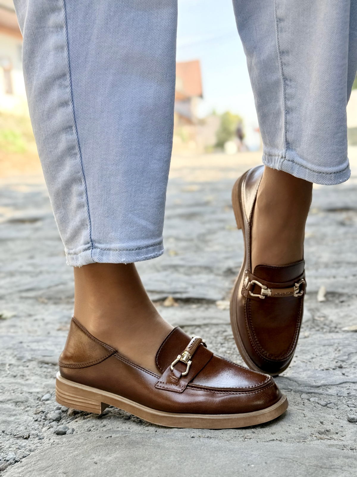 Stylowe mokasyny ze skóry naturalnej