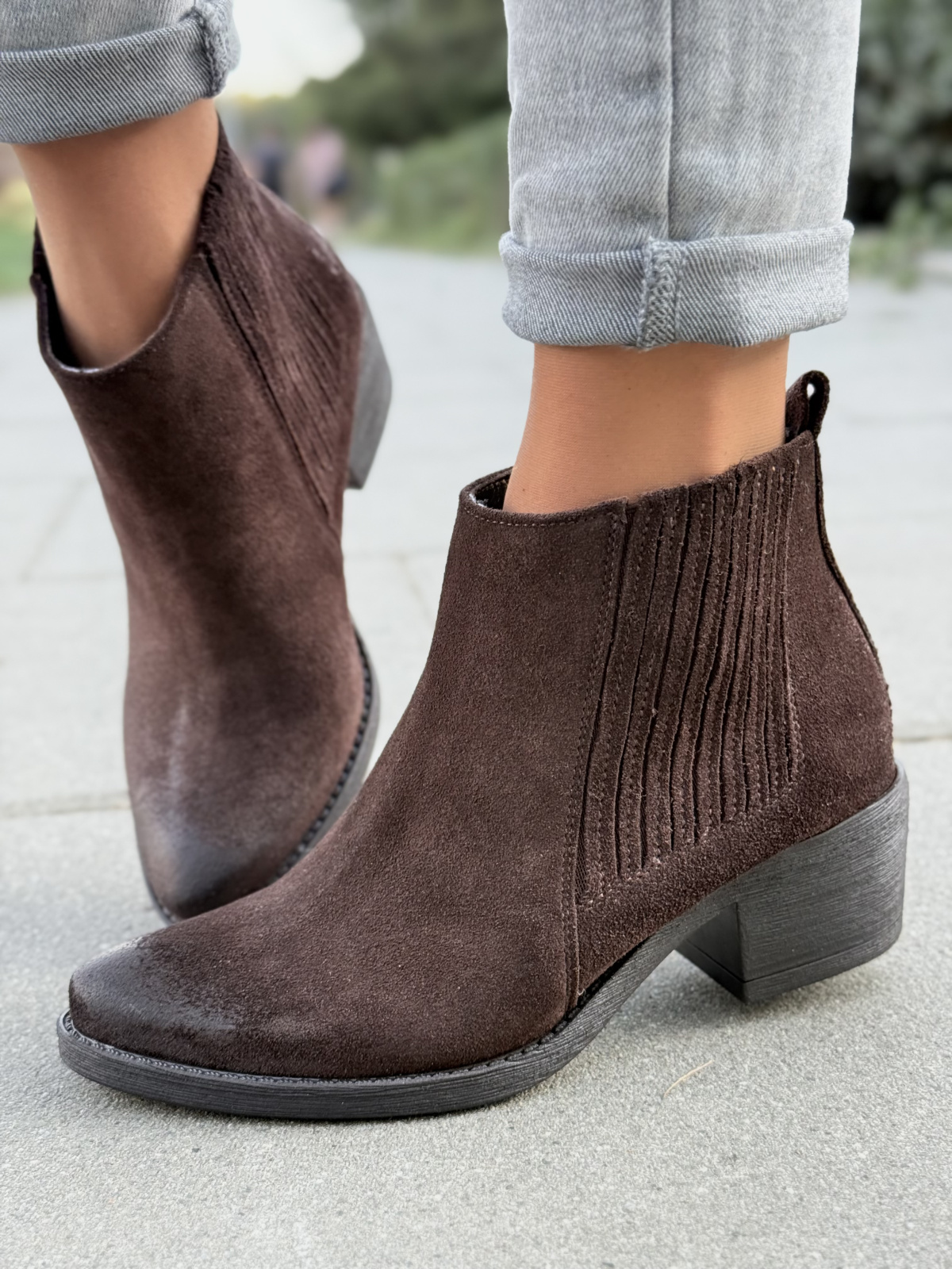 Kowbojki damskie OLEKSY z naturalnej skóry