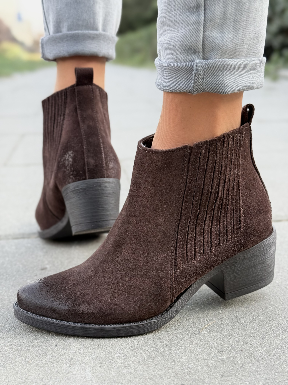 Kowbojki damskie OLEKSY z naturalnej skóry