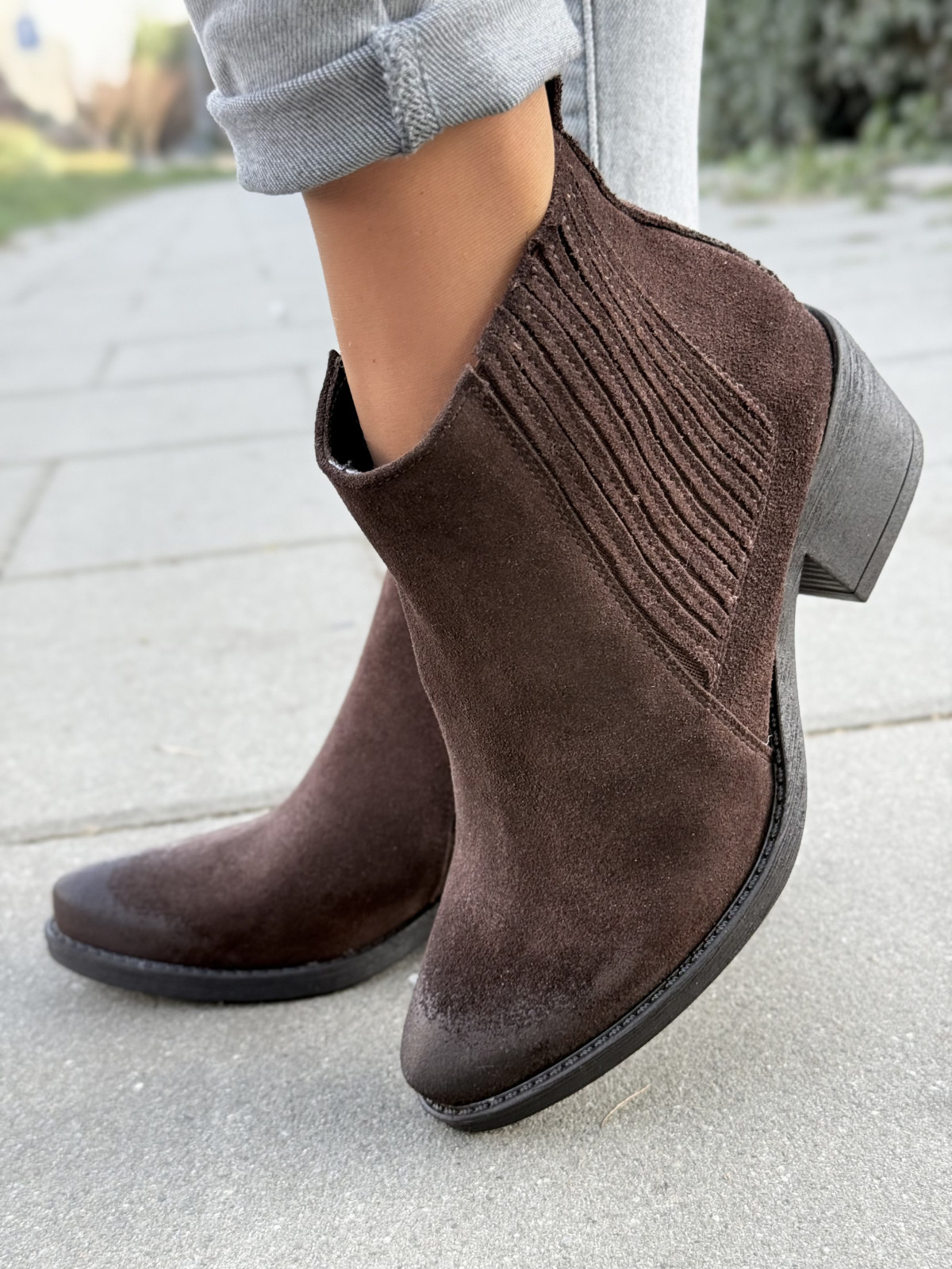 Kowbojki damskie OLEKSY z naturalnej skóry