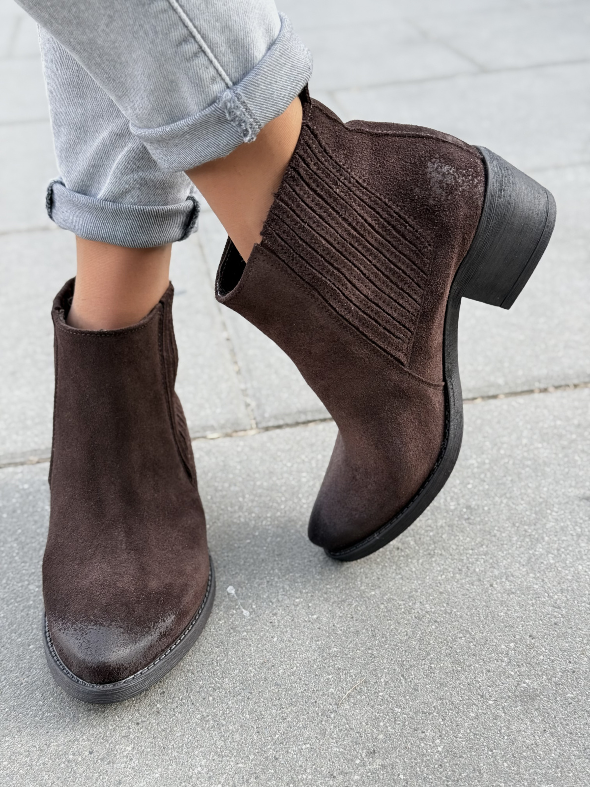 Kowbojki damskie OLEKSY z naturalnej skóry