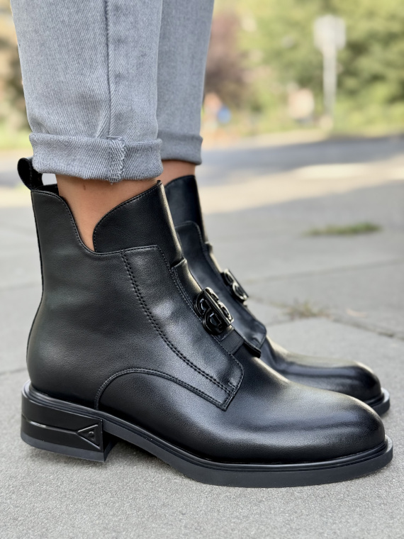 Eleganckie botki ze skóry naturalnej