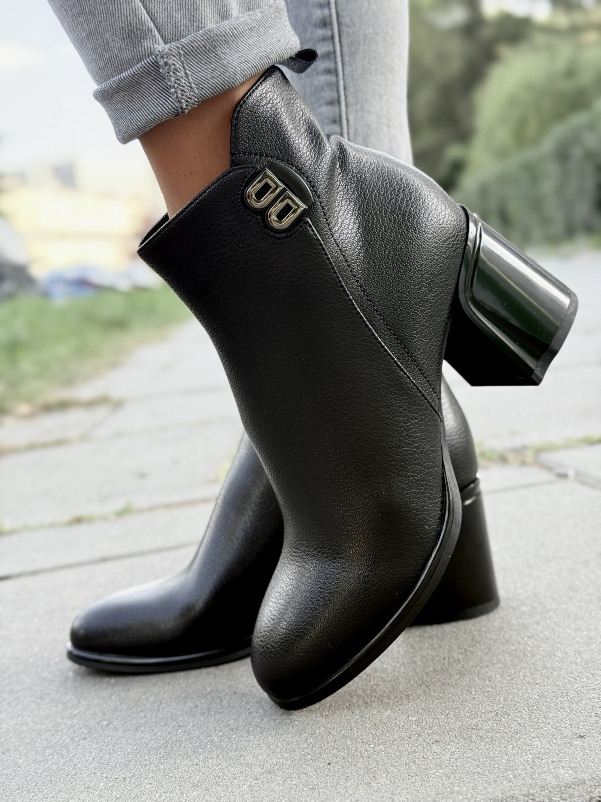 Eleganckie botki ze skóry naturalnej