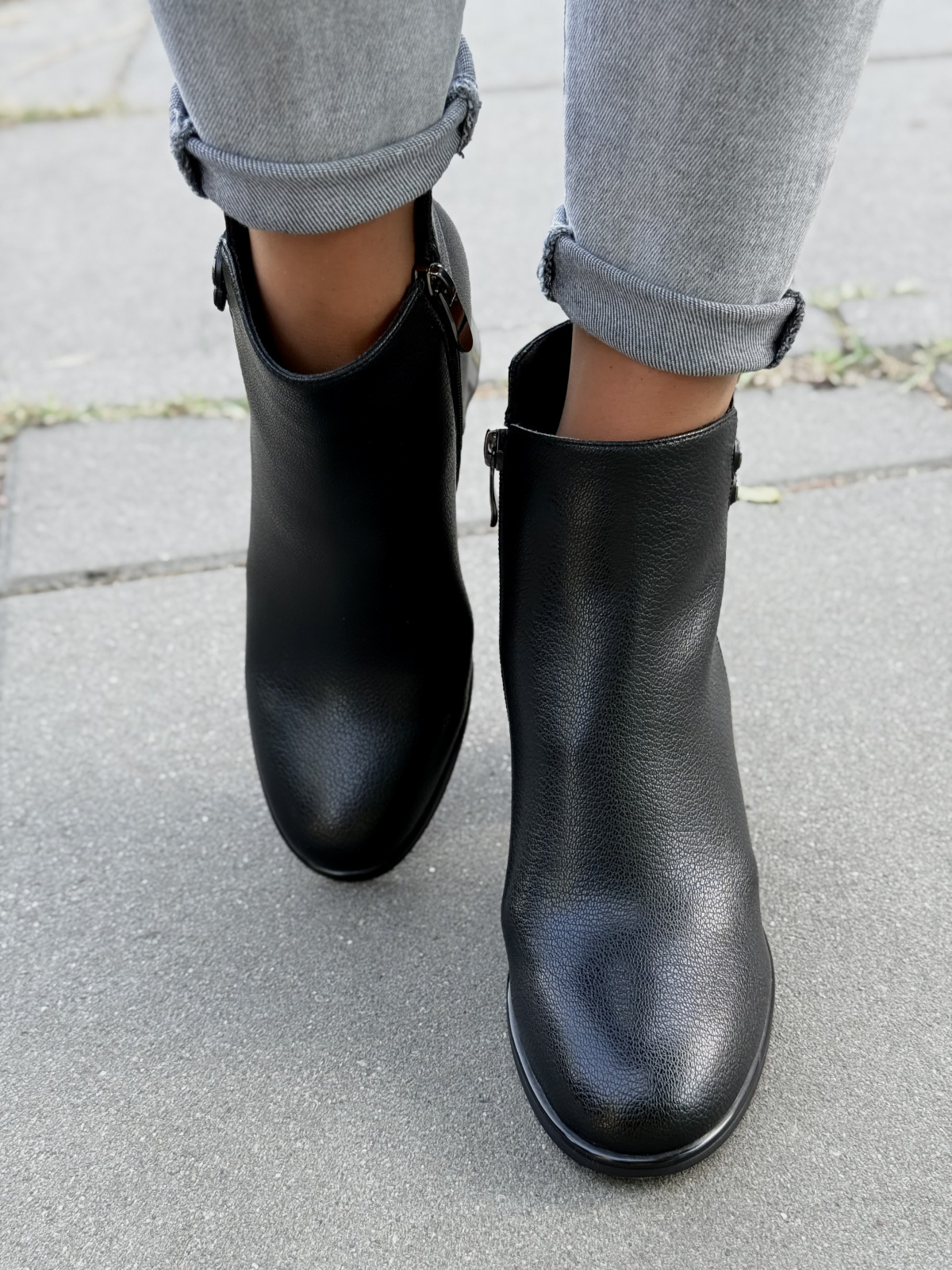 Eleganckie botki ze skóry naturalnej