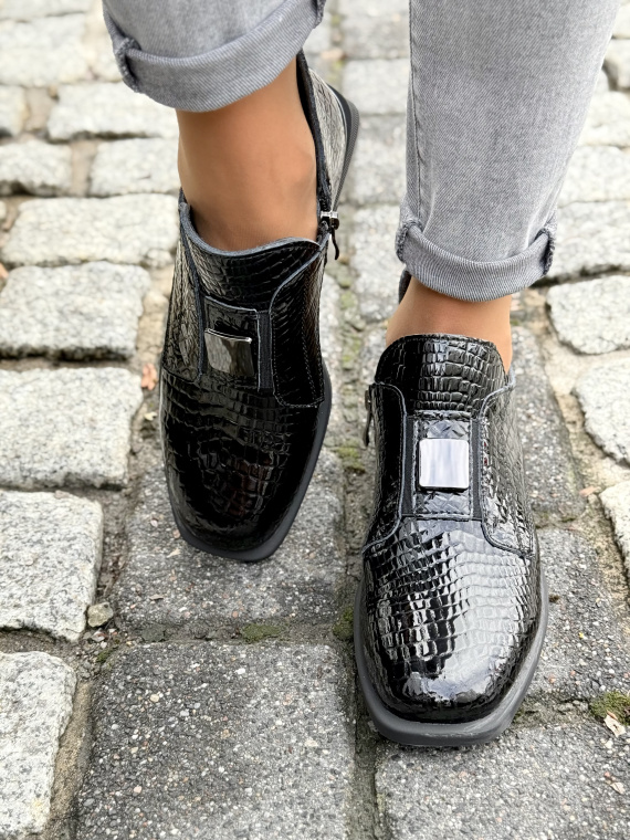 Eleganckie botki ze skóry naturalnej