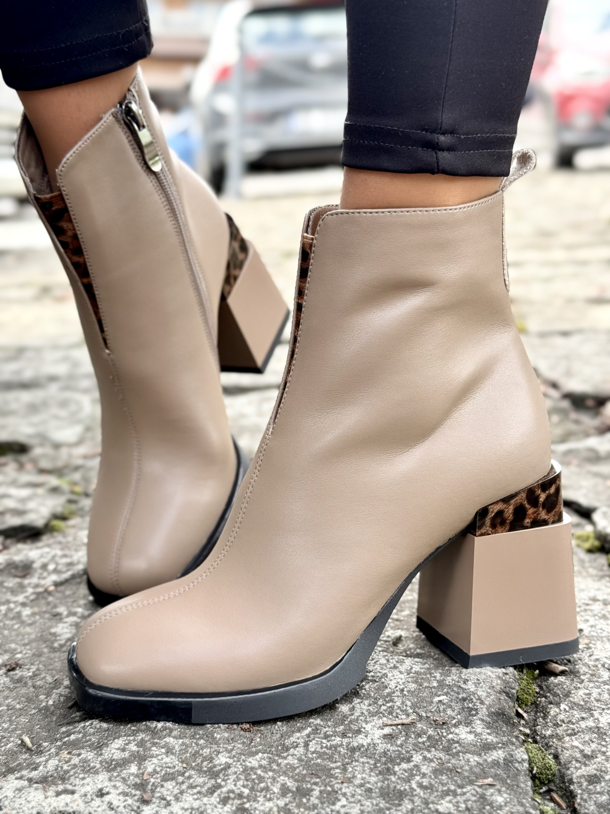 Botki damskie ze skóry naturalnej