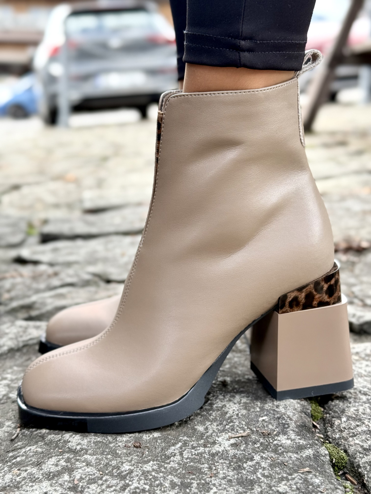 Botki damskie ze skóry naturalnej