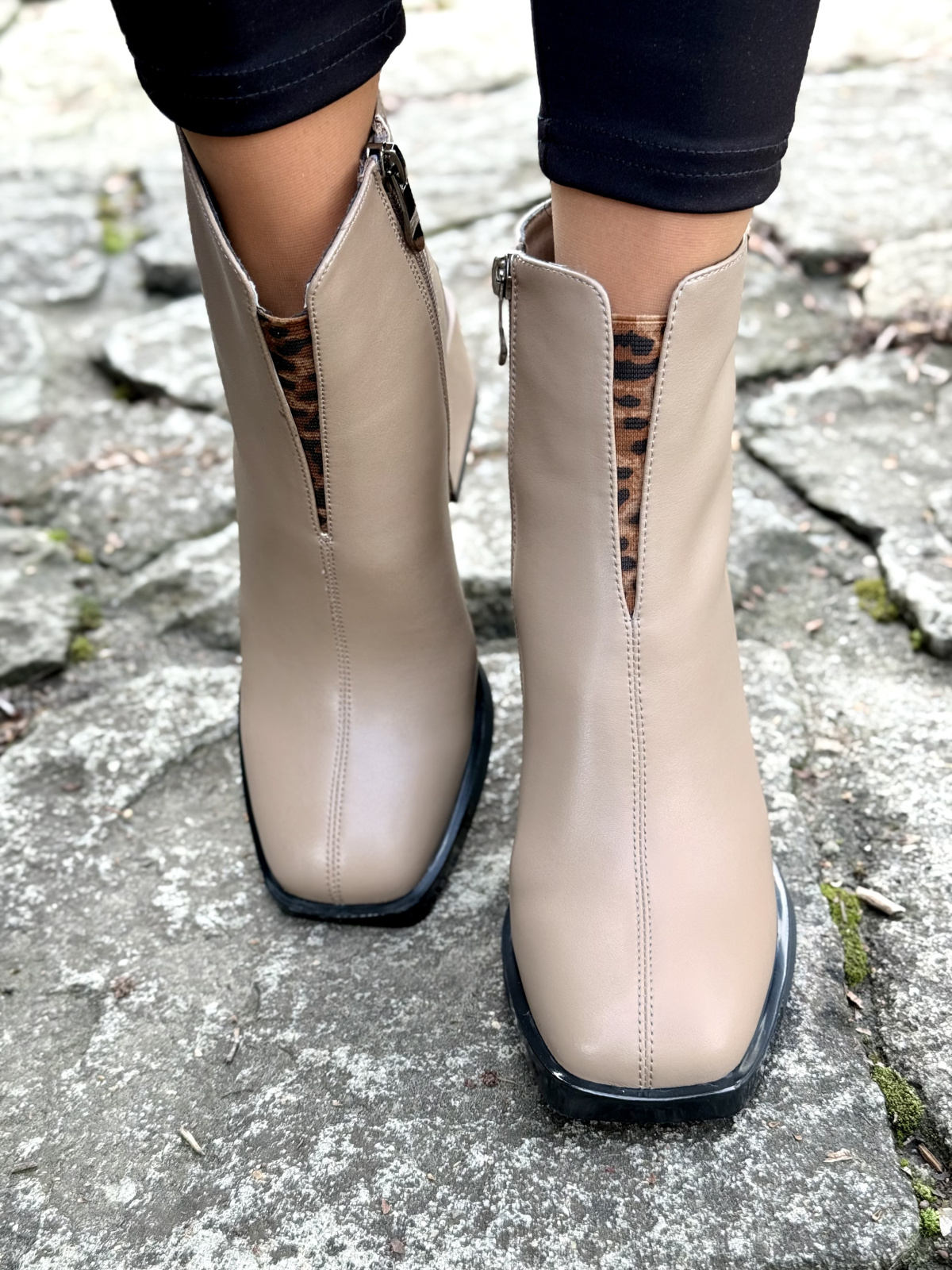 Botki damskie ze skóry naturalnej