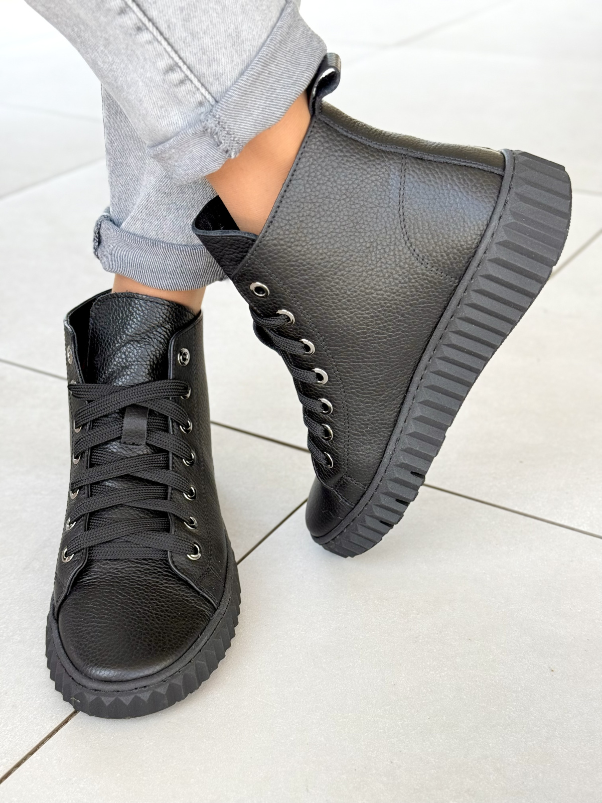 Sneakersy OLEKSY z naturalnej skóry – Made in Poland