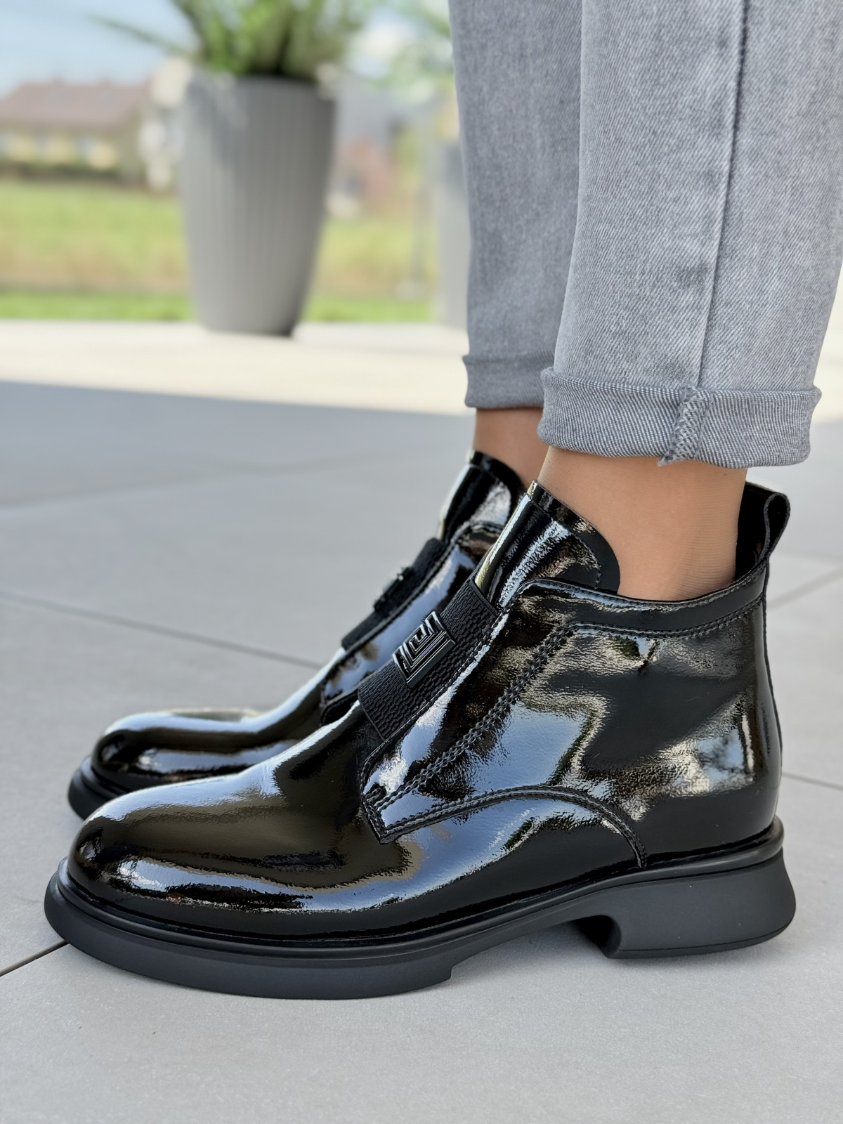 Eleganckie botki damskie ze skóry naturalnej